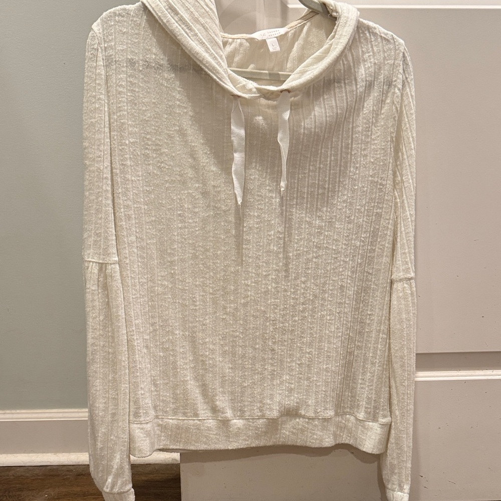 Lauren Conrad Women's Cream Sweater with Hood